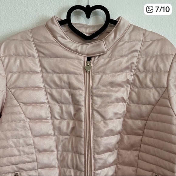 GUESS brand Pale Pink Puffer Jacket (Helena?) Size L Just like 🆕 EUC - Picture 5 of 7